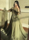 JF 014 Pure Faux Georgette Embroidery Work Gown With Dupatta Suplliers In India